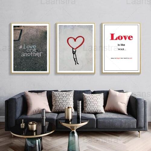 Nordic Poster Canvas Painting Modern Printmaking Street Graffiti Art Love Quotes Wall Pictures Home Decoration Living Room