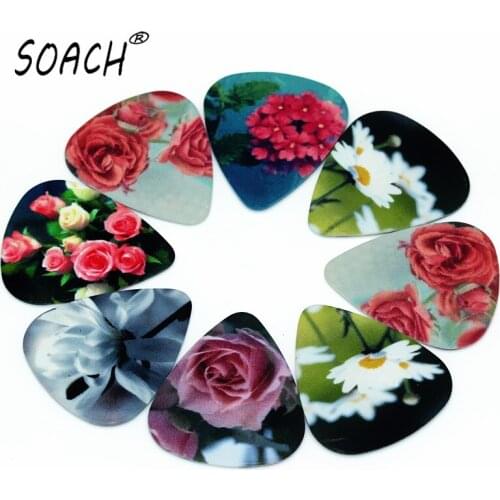 SOACH 50PCS 0.46mm guitar picks two side pick Flowers picks earrings Mix guitar picks guitar paddle Guitar Accessories ukulele