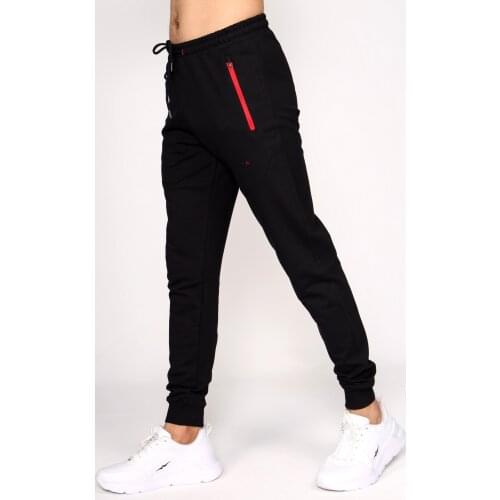 Sports Trousers Zipper Pocket Elastic Leg