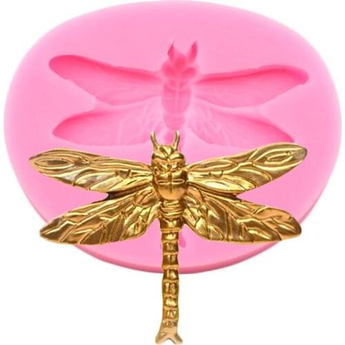 Dragonfly Silicone Mold Cupcake Topper Fondant Molds DIY Insect Baby Birthday Cake Decorating Tools Candy Clay Chocolate Mould
