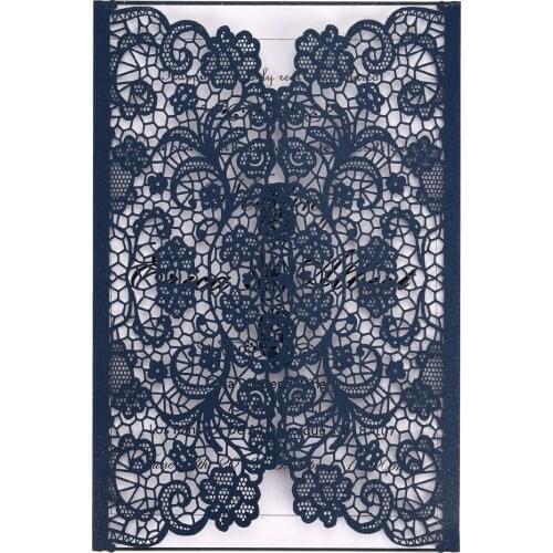 10Pcs Laser Cut Wedding Invitations Pearl Paper Floral Wedding Cards Birthday Card for Wedding Birthday Party Anniversary