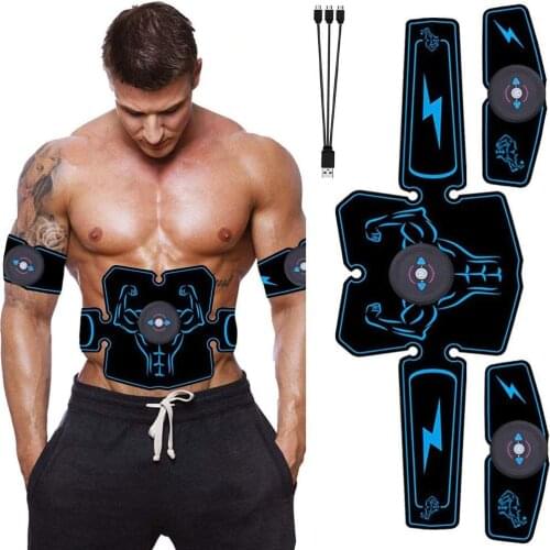 Muscle Stimulator EMS Abs Trainer Fitness Training Gear Abdominal Muscles Toner with USB Rechargeable Workout Equipment Machine