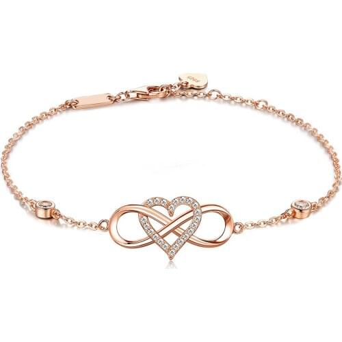 ZEMIOR Show Infinite Love Lovers Bracelet For Women Inlay Cubic Zircon Jewelry Real 925 Sterling Silver Feeling Chain Fine Life