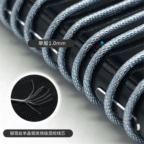 10meters Pure copper single strand silver foil wire 7 core single crystal grain copper silver plated OD:1.0mm