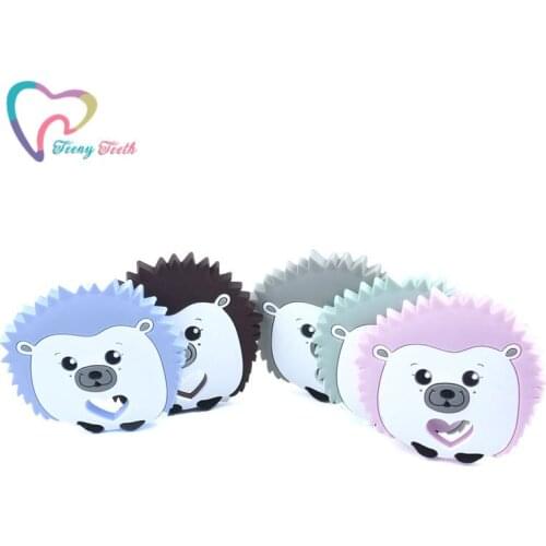 10 PCS Silicone Cartoon Hedgehog Teether Pendant Bpa Free Animal Porcupine Teething Necklace Food Grade Silicone Baby Teether