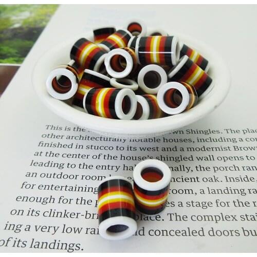 14/10mm 30pcs Hole Size 6mm, dread dreadlock beads Diy Loose Prism Big Hole For Hand Making Nnecklace Bracelet Charm Beads