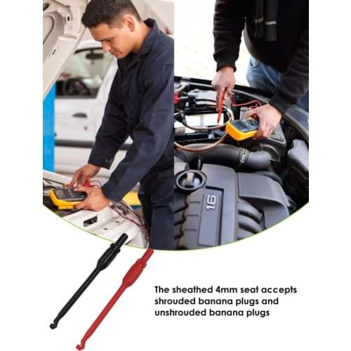2Pcs Pack Wire Piercing Probe Clip For Auto Diagnostic Tester Tool Non-destructive Banana Plug Lead Wire