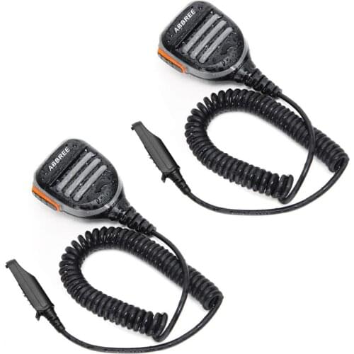 2 pcs ABBREE AR-780 PTT Speaker Mic Waterproof For Baofeng UV-9R Plus UV-XR Walkie Talkie Two Way Radio