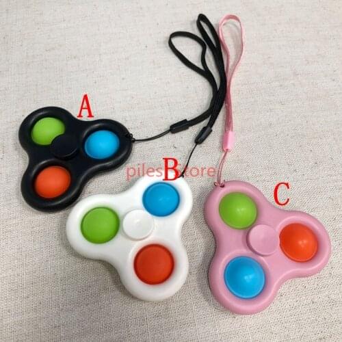 200pcs/lot Decompression Finger toy Bubble Music Gyro 2 in 1 Keychain Pointed Rodent Pioneer Dimple Toys