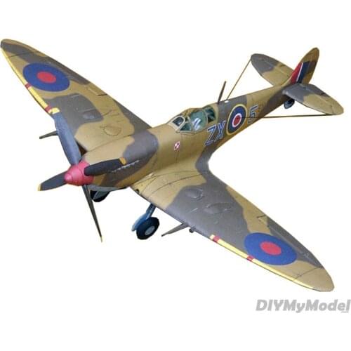 34*28cm Spitfire Fighter World War II Aircraft DIY 3D Paper Card Model Building Sets Construction Toys Military Model 1:33
