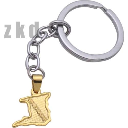 Zkd Trinidad and Tobago key chain & key ring country map jewelry