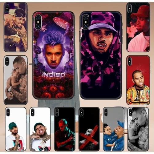 Chris Brown Phone Case Cover Hull For iphone 5 5s se 2 6 6s 7 8 12 mini plus X XS XR 11 PRO MAX black trend cover painting Etui