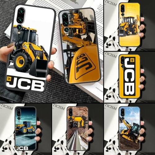 JCB Excavator LOGO Car Phone Case For Huawei P Mate P10 P20 P30 P40 10 20 Smart Z Pro Lite black tpu cover painting hoesjes art