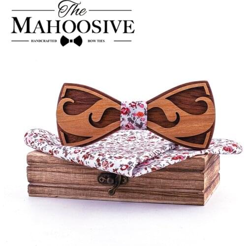 Wooden bowtie for men Fashion Wooden Bowtie Gentleman Bow Ties Handmade Color Pattern Tie Party Bow Ties Butterfly
