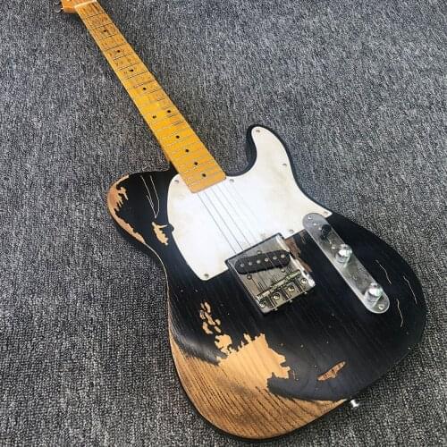 High-quality hand-made old cultural relic electric guitar, ASH ash ash, maple neck, hand carving, guitar, postage