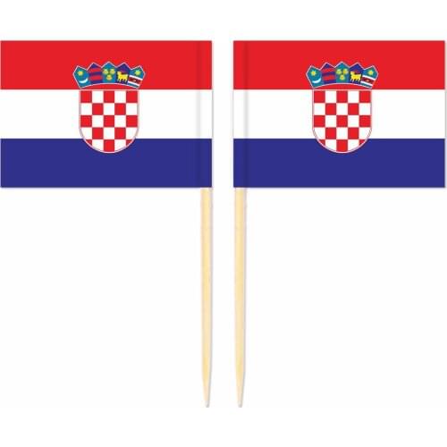 Croatia Toothpick Flag 3.5X2.5CM Cake Topper Party Cupcake Wedding Baby Shower Supplies Lovely Baking Dessert Decorations