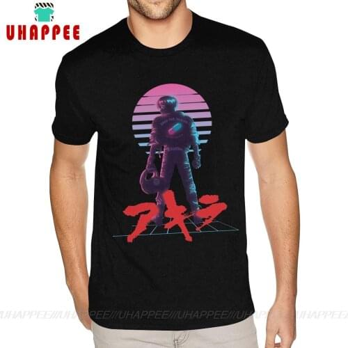 3D Printed Akira 80s Inspired Kaneda Tees Custom Short Sleeve Valentines Boyfriends Big Size Black Shirt