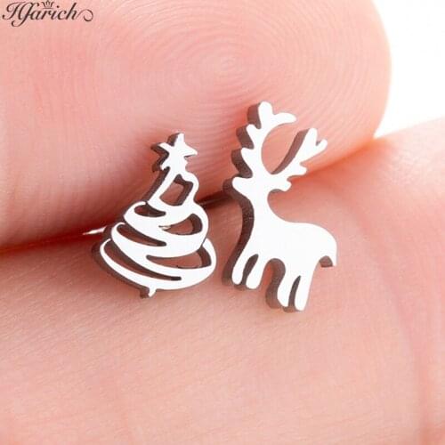 Hfarich Generous Popular Antelope Earrings Elegant Charming Exquisite Stainless Steel Ear For Women Girls Kids Peace Party Gifts