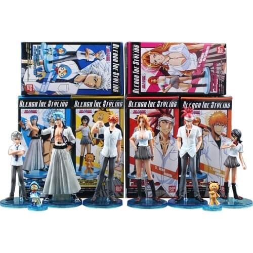 Cool 8pcs/lot Bleach Kurosaki Ichigo Kuchiki Rukia Aizen Sousuke Hitsugaya Toushirou pvc figure toy