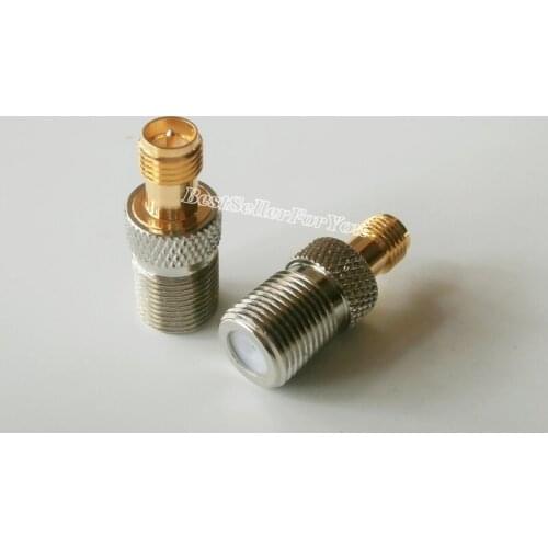 1Pcs RPSMA Connector RP SMA Connector Female(male Pin) To F-Type Female Jack Straight Coax RF Adapter Connector