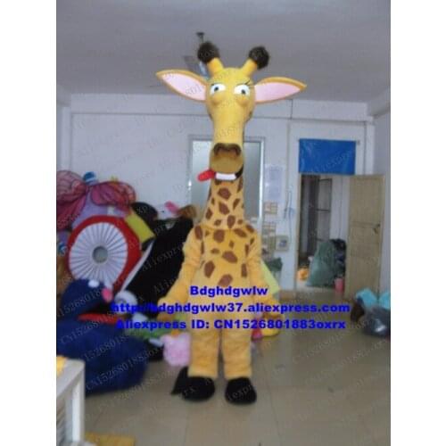 Yellow Giraffe Giraffa Mascot Costume Adult Cartoon Character Outfit Suit Halloween All Hallows Halloween All Hallows zx2036
