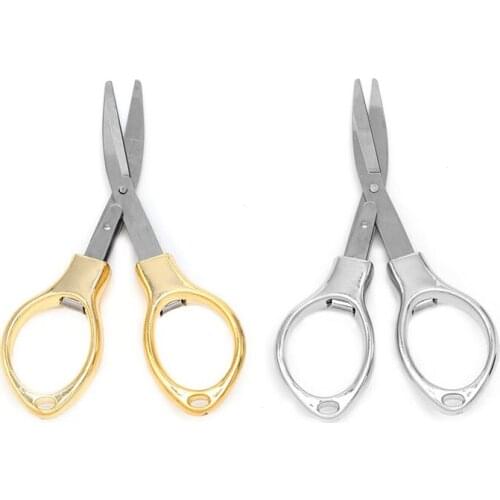 Stainless Steel Mini Folding Scissors Keychain Fishing Scissor Cutter Camping