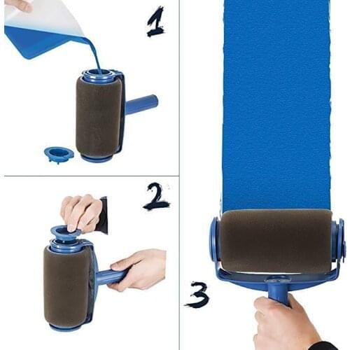 Multifunction DIY Paint Runner Roller Brush Handle Kit Tool Household Pro Corner Set Decorate Home Office Room Wall