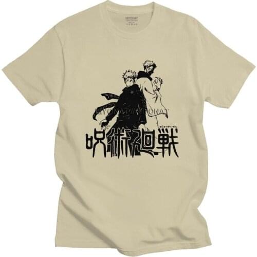 Male Anime Manga Jujutsu Kaisen T Shirt Short Sleeved Cotton Tshirts Stylish T-shirt Designer Yuji Itadori And Ryomen Sukuna Tee