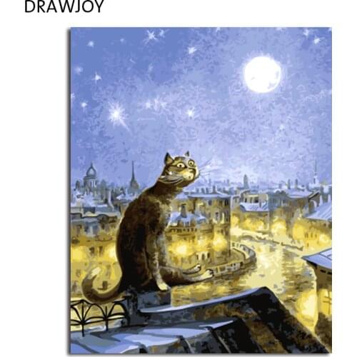 Cat Frameless Pictures DIY Painting By Numbers Oil Painting By Numbers On Canvas Europe Home Decoration Wall Art GX4450 40*50cm