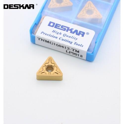 10PCS DESKAR TNMG160404 TNMG160408 TNMG160412 CM LF9018 Turning Tools CNC Lathe Cutter Cutting Carbide Inserts For Steel