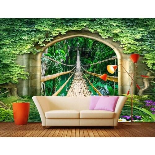 Wall papers home decor customize Bridge scenery wallpaper for home Living room bedroom TV backdrop