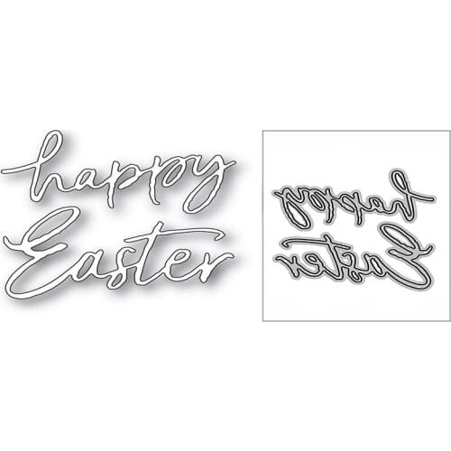 New Happy Easter Art Word 2020 Metal Cutting Dies for DIY Scrapbooking Paper Decorative and Card Making Embossing Craft No Stamp