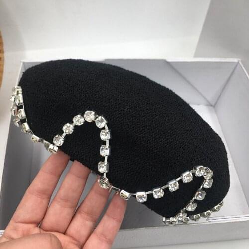 The new spring and summer female black hollow out beret small sweet winbd bright drill ins joker Japanese fashion artist cap hat
