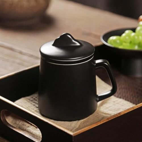 Office ceramic tea cup filtration separation of tea mug cup with cover tea tea landscape