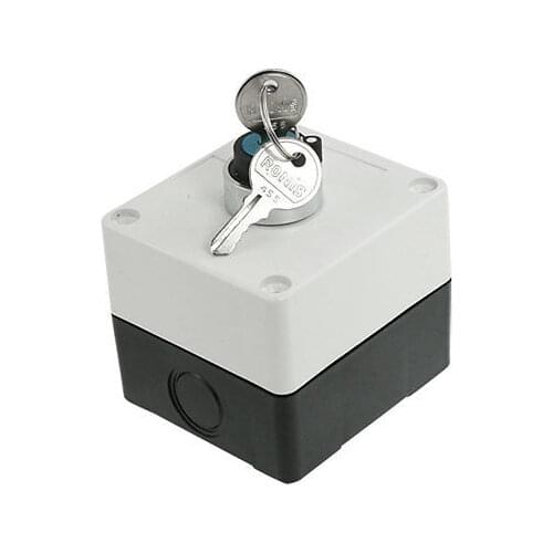 AC 400V 10A 2 Screw Terminals NO Key Locking Keylock Switch w 2 Pcs Keys