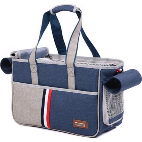 Pet Carrier Cat Dog Bag Fashion Breathable Wear-resistant Oxford Cloth Comfort Travel Outdoor Portable slanting span Handbag