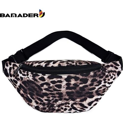 BAMADER Leopard Pattern Waist Bag Oxford Waterproof Belt Bag Outdoor Sports Running Mobile Phone Fanny Pack Unisex Waist Packs
