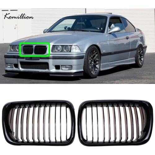 Car Front Center Grille Gloss Black Grilles Kidney for BMW 3-Series E36 M3 Sedan/Coupe/Cabrio/Touring/Compact Exterior Parts