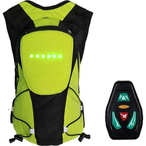 LED Turn Signal Light Backpack Wireless Retmote Control Safey Turn Signal Light Backpack Night Warning Guiding Light Riding Bag