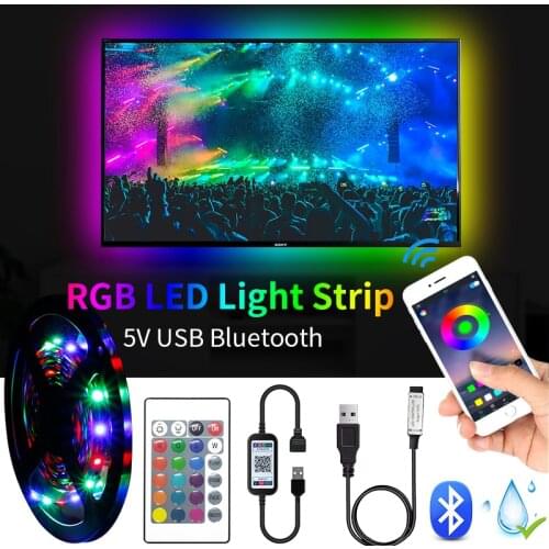 LED Strip Light ,RGB 5050, Flexible Ribbon, DIY Led Light Strip RGB Tape Diode DC 5V Bluetooth IR Control