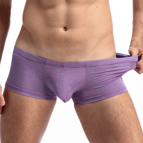 Hot Mens Solid Sexy Boxer Shorts Low Waist Soft Breathable Seamless Male Underwear U Convex Cueca Boxers Calzoncillos Underpants