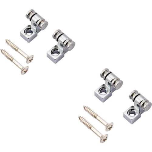 Musiclily Vintage Roller Guitar String Guides for Fender Strat Stratocaster Tele Telecaster Electric Guitar, Chrome (4 Pieces)