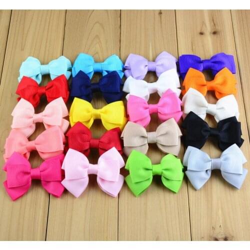 20 color Pet Cats Grooming Accessories Clips Dogs Basic big bow Hair Clip 50pcs/lot 7.5x5cm