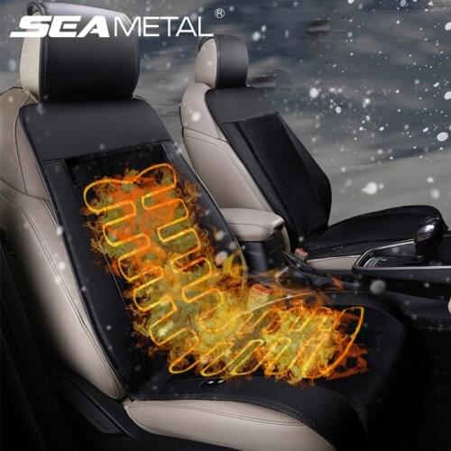 Winter Heating Seat Cover Car Seat Warmer Cushion Automobile Seat Heater Mat Warm Plush Heated Pad Auto Interior Accessories