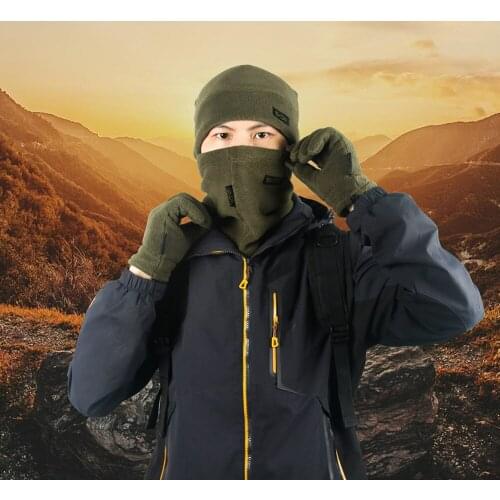 Outdoor Cycling Scarf Hat Gloves Set Winter Thickened Fleece Neck Warmer Travelling Easy Carrying Portable Parts