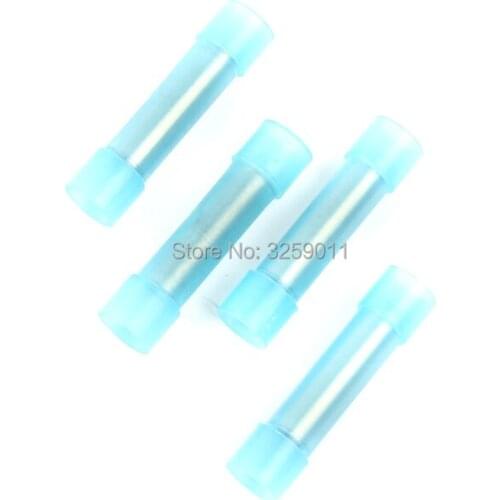 10PCS BNYF2 Long Full Insulating Middle Joint nylon 16-14 AWG 27A Insulated Butt Connector Electrical Wire Terminal block Blue