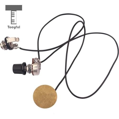1V1J Piezo Discs Leads with Volume Control Knob for Cigar Box Guitar Parts