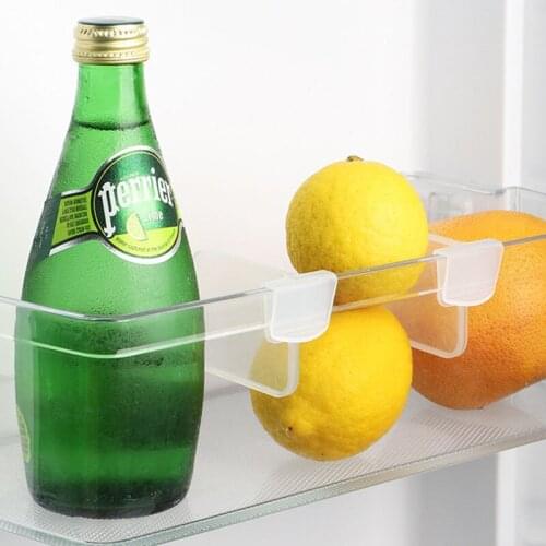 4Pcs/Set Kitchen Fridge Internal Drawer Shelf Classification Partition Plastic Baffle Transparent Belt Fixed Buckle Divider