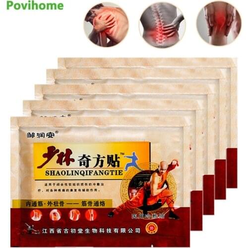 40pcs/5bags Chinese Shaolin Medical Plaster Arthritis Knee Pain Relief Adhesive Patches Joint Neck Back Body Pain Killer D3775