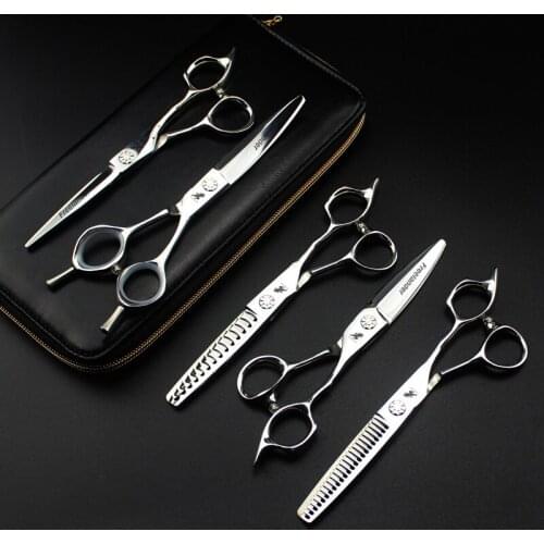 6 Inch high-end Hair Scissors set Cutting Thinning Styling Tool Salon curved Hairdressing Shear Regular Flat Teeth Blade ножницы